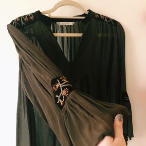 beautiful sheer zara blouse